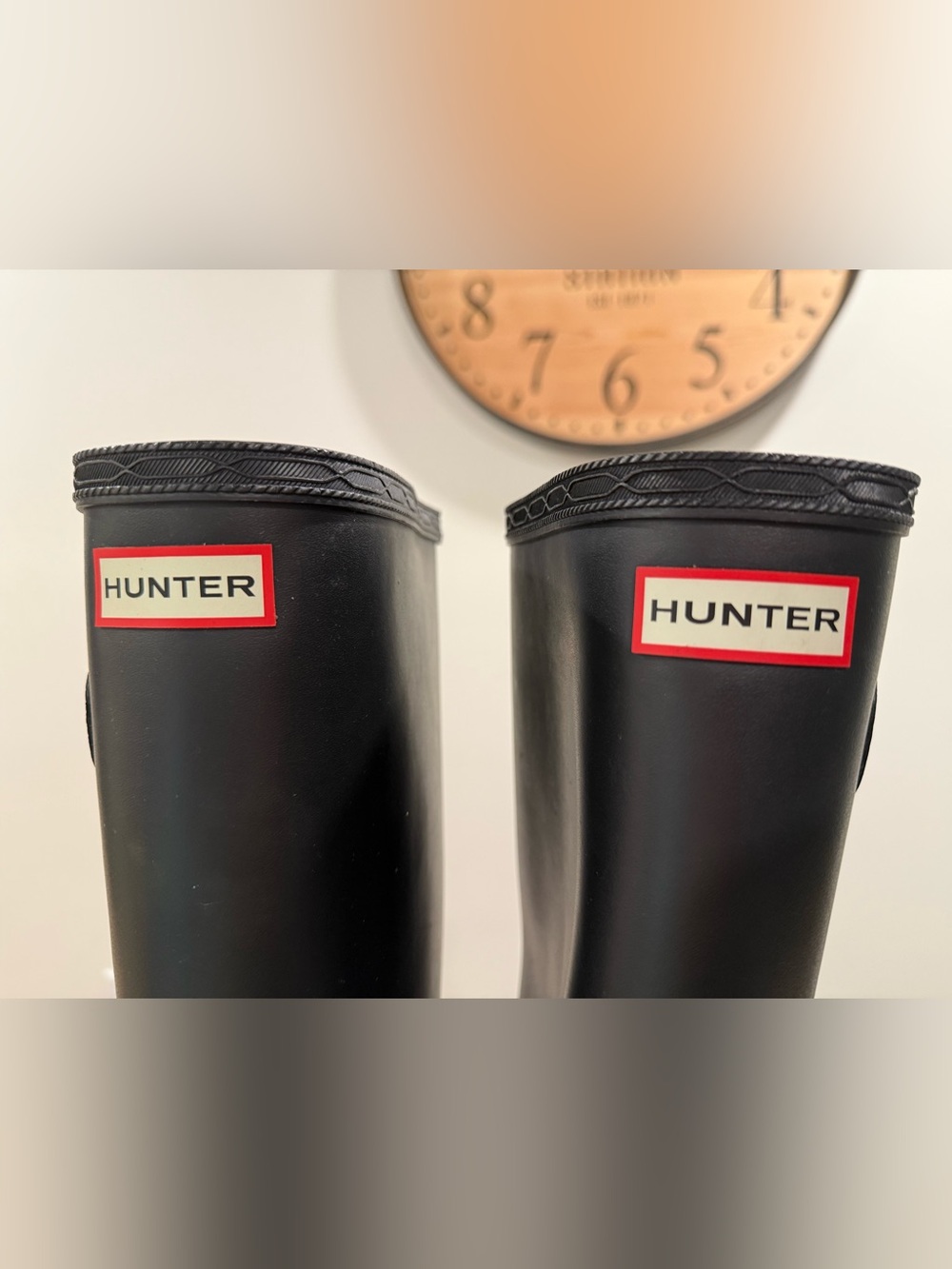 Hunter Tall Rain Boots in Matte Black Norris Field Side AD - Picture 4 of 6